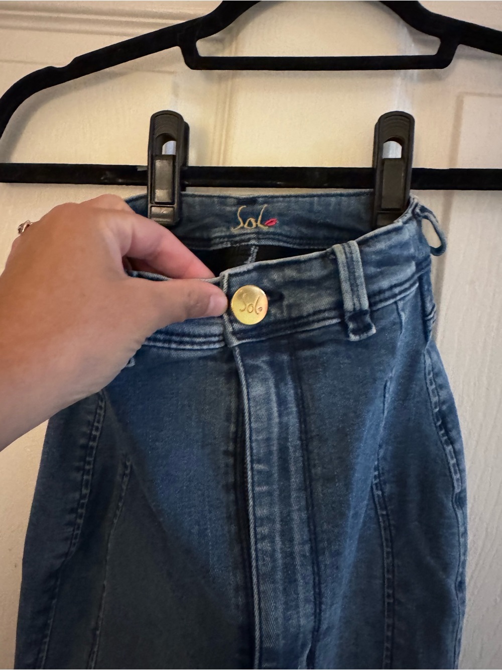 Sol beauty and care High-Rise Blue Straight Jeans blue beryl size 2/10